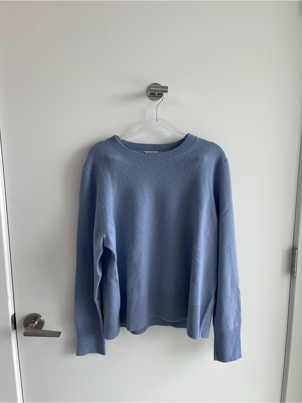 J. Crew Cashmere Dusty Blue Crewneck Sweater